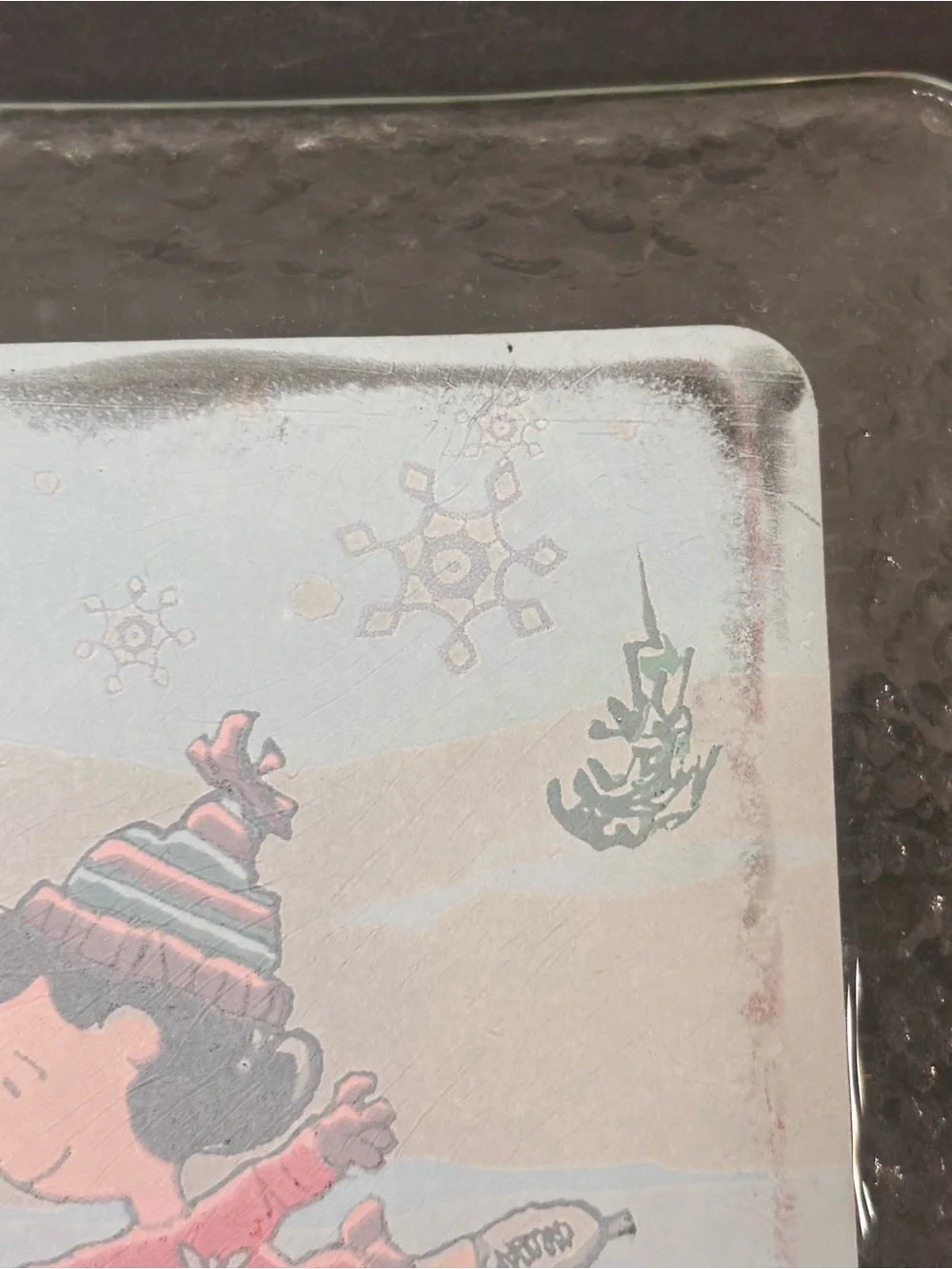 Vtg Charlie Brown Peanuts Christmas Winter Serving Platter Tray - Hallmark